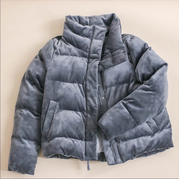 Abercrombie Fitch Velvet Puffer Jacket 